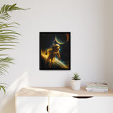 54 Mondays™ Project | Eclipse Meridian – Beverly Hills Edition | Astronaut Near Planetary Shadow | Cosmic Noir Wall Art | Limited Gold Max Fuega™ Signature | FSC-Certified Framed Matte Canvas