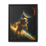 54 Mondays™ Project | Eclipse Meridian – Beverly Hills Edition | Astronaut Near Planetary Shadow | Cosmic Noir Wall Art | Limited Gold Max Fuega™ Signature | FSC-Certified Framed Matte Canvas