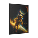 54 Mondays™ Project | Eclipse Meridian – Beverly Hills Edition | Astronaut Near Planetary Shadow | Cosmic Noir Wall Art | Limited Gold Max Fuega™ Signature | FSC-Certified Framed Matte Canvas