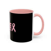 Hopeful Pink Ribbon Coffee Mug - Inspiration Gift for Cancer Survivors, Encouragement Cup, Supportive Breast Cancer Awareness