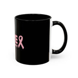 Hopeful Pink Ribbon Coffee Mug - Inspiration Gift for Cancer Survivors, Encouragement Cup, Supportive Breast Cancer Awareness
