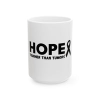 Hope Ceramic Mug #3 – “Tougher Than Tumors” Inspirational Pink Ribbon Coffee Cup | Gift for Cancer Survivor, Fighter, or Caregiver | 11oz or 15oz