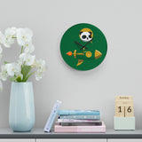 Rocket Panda Acrylic Wall Clock (Green Fortune Version)
