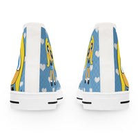 Your Fave Travel Kicks | Limited Edition Bubbles Anime Heart Women's High-Top Canvas Sneaker (Carolina Blue Version)