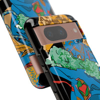 Indigenous Blue Google Pixel Tough Cases – Artistic Protective Covers | Fits Pixel 3 to Pixel 9 Pro | Licensed Design by Quuban Quinterro™