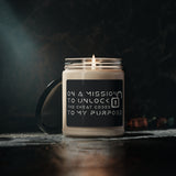 54 Mondays | Sense Indulgent Unlock The Cheat Codes To My Purpose 9 oz Scented Soy Candle | Various Invigorating Scents | 50-60 Hour Burn Time