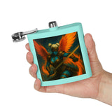 54 Mondays™ Project | Mona Marlowe: The Winged Reckoning – Beverly Hills Edition | Cosmic Noir Fantasy Valkyrie Stainless Steel Flask (6oz)