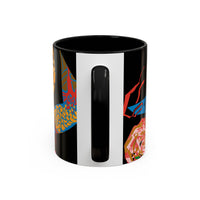 Indigenous Blue Accent Mug – Ceramic Coffee Cup with Colored Handle | CIQ Designs x Buy Martian Merch™ | Cultural Art, Dishwasher & Microwave Safe