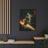 54 Mondays™ Project | Eclipse Meridian – Beverly Hills Edition | Astronaut Near Planetary Shadow | Cosmic Noir Wall Art | Limited Gold Max Fuega™ Signature | FSC-Certified Framed Matte Canvas