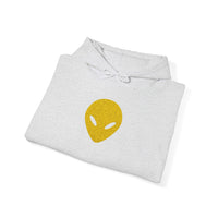 🛸 Gold Abstract MARTIAN™ Embroidered Hoodie – Unisex Pullover | Alien Face Design | Buy Martian Merch™ Cotton Hoodie (Multiple Colors)