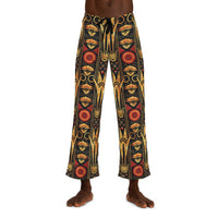 Buy Martian Merch™ | IronEagle 47 African Art Deco Men's Pajama Pants (Loose Fit) | Sun of Mars (Red, Gold, Black)