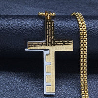 @BuyMartianJewelry | M633™ Lord's Prayer Unisex Titanium Stainless Steel Cross Pendant