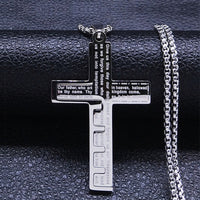 @BuyMartianJewelry | M633™ Lord's Prayer Unisex Titanium Stainless Steel Cross Pendant