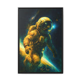 54 Mondays™ Project | Lone Orbit – Beverly Hills Edition | Astronaut Deep Space Portrait | Cosmic Noir Wall Art | Limited Gold Max Fuega™ Signature | FSC-Certified Framed Matte Canvas
