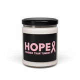 Hope Candle – “Tougher Than Tumors” Pink Ribbon Soy Candle | Breast Cancer Awareness Gift for Survivor, Fighter, or Supporter | Scented or Unscented