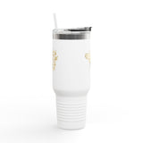 54 Mondays Project™ | Diary of an Evolved Menace™ BPA-FREE Stainless Steel Double Wall Insulated Travel Mug (40oz) | Straw & Lid Included | Bee Only