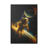 54 Mondays™ Project | Eclipse Meridian – Beverly Hills Edition | Astronaut Near Planetary Shadow | Cosmic Noir Wall Art | Limited Gold Max Fuega™ Signature | FSC-Certified Framed Matte Canvas