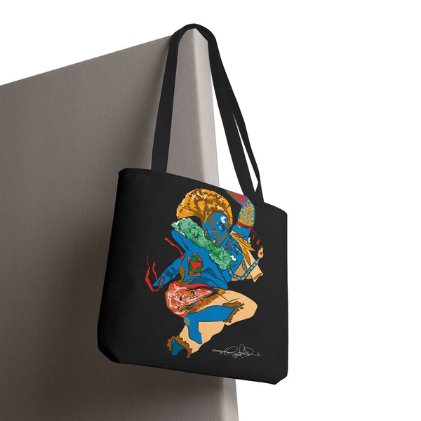 Indigenous Blue Limited Edition Tote Bag – Signed Collectible Art Bag by CIQ Designs x Buy Martian Merch™ | Numbered Series of 100 with Digital Certificate