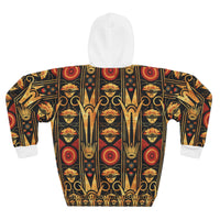 Buy Martian Merch™ | IronEagle 47 African Art Deco Unisex Pullover Hoodie | Sun of Mars (Red, Gold, Black)