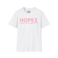 Hope & Strength Pink Ribbon T-Shirt – Breast Cancer Awareness Tee | Unisex Softstyle Shirt for Survivors, Fighters, and Supporters