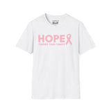 Hope & Strength Pink Ribbon T-Shirt – Breast Cancer Awareness Tee | Unisex Softstyle Shirt for Survivors, Fighters, and Supporters