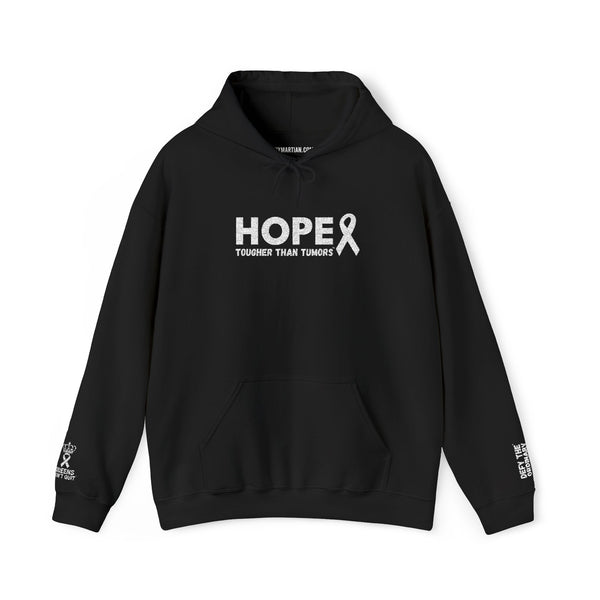 Embroidered HOPE Hoodie – “Tougher Than Tumors” Motivational Sweatshirt | Awareness Ribbon Gift for Survivors, Fighters & Supporters | 3 Embroidered Details