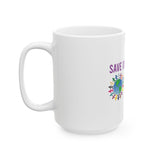 Save Our Children™ Children of Diversity Ceramic Mug – 11oz or 15oz Glossy White Coffee Cup | Diversity Awareness Gift | Microwave + Dishwasher Safe