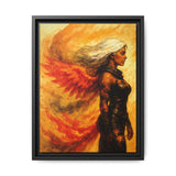 54 Mondays™ Project | Phoenix Ascendant – Beverly Hills Edition | Fire-Wing Warrior Portrait | Cosmic Noir Wall Art | Limited Gold Max Fuega™ Signature | FSC-Certified Framed Matte Canvas