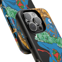 Indigenous Blue iPhone Tough Cases – Artistic Protective Covers | Fits iPhone 8 to iPhone 16 Pro Max | Licensed Design by Quuban Quinterro™