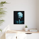 54 Mondays™ Project | Silent Giant – Beverly Hills Edition | Astronaut Facing Gas Giant | Cosmic Noir Wall Art | Limited Gold Max Fuega™ Signature | FSC-Certified Framed Matte Canvas