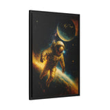 54 Mondays™ Project | Eclipse Meridian – Beverly Hills Edition | Astronaut Near Planetary Shadow | Cosmic Noir Wall Art | Limited Gold Max Fuega™ Signature | FSC-Certified Framed Matte Canvas