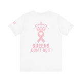 Breast Cancer Awareness T-Shirt – Hope Tougher Than Tumors™ & QUEENS DON’T QUIT™ Unisex Jersey Tee | Inspirational Gift for Survivor, Fighter, or Supporter