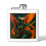 54 Mondays™ Project | Mona Marlowe: The Winged Reckoning – Beverly Hills Edition | Cosmic Noir Fantasy Valkyrie Stainless Steel Flask (6oz)