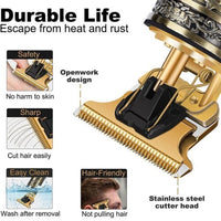 @BuyMartianTravel | Professional Cordless Hair Clipper Everyday / Travel Set for Men – Retro Metal Body, Precision Blades & LED Display