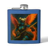 54 Mondays™ Project | Mona Marlowe: The Winged Reckoning – Beverly Hills Edition | Cosmic Noir Fantasy Valkyrie Stainless Steel Flask (6oz)