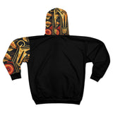 Buy Martian Merch™ | IronEagle 47 African Art Deco Unisex Zip Hoodie | Sun of Mars (Red, Gold, Black)