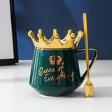 Crown Coffee Mug Royal Queen Ceramic 11oz Cup | Home or Office | For Women | Great Mother's Day Gift