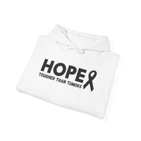 Hope Tougher Than Tumors™ Hoodie – Inspirational Cancer Awareness Sweatshirt | Gift for Survivors, Fighters & Supporters | Unisex Fit