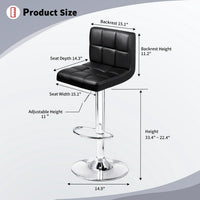 Premium Swivel Bar Stool with Padded Vegan Leather Cushion and Adjustable Height