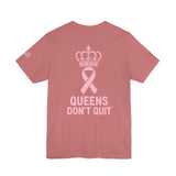 Breast Cancer Awareness T-Shirt – Hope Tougher Than Tumors™ & QUEENS DON’T QUIT™ Unisex Jersey Tee | Inspirational Gift for Survivor, Fighter, or Supporter