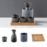 For Wine Lovers | @BuyMartianHome Elegant Japanese Ceramic Sake Cup Set with Warmer Tray | Retro-Inspired Wine Set for Spirits