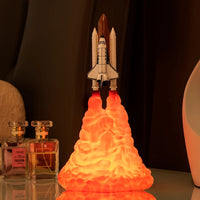 Space City HTX MJM | NERD Gift Space Love 3D Print Space Shuttle Lamp Rechargeable Night Light Moon Rocket