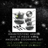 GRANITESTONE Armor Max Heavy Duty Hard Andodized 14-Piece Cookware | NEW IN BOX