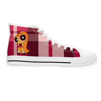 Your Fave Travel Kicks | Limited Edition Blossom Pink Anime Plaid Women's High-Top Canvas Sneaker