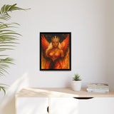 54 Mondays™ Project | LaReina the Phoenix Queen – Beverly Hills Edition | Fire-Wing Warrior & Astronaut Cosmic Noir Portrait | Limited Gold Max Fuega™ Signature | FSC-Certified Framed Matte Canvas
