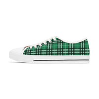 Your Fave Travel Kicks | Limited Edition Green Plaid Women's Low Top Sneakers (Naija Green Version)