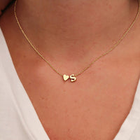 Your Fave Travel Merch | Heart Initial Necklace | Niche Dainty Tiny | Rust and Corrosion Resistant | Gold / Silver