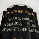 Legacy-Minded Individual™ Lion Shower Curtain | Black & Gold Decor