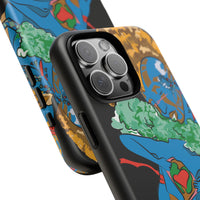 Indigenous Blue iPhone Tough Cases – Artistic Protective Covers | Fits iPhone 8 to iPhone 16 Pro Max | Licensed Design by Quuban Quinterro™