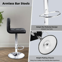 Premium Swivel Bar Stool with Padded Vegan Leather Cushion and Adjustable Height